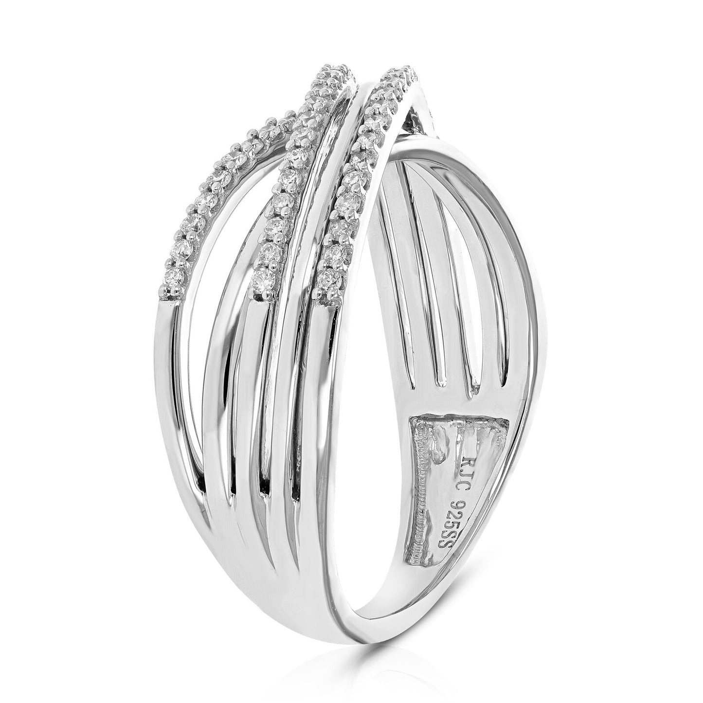 1/4 Cttw Lab Created Diamond Engagement Ring in Sterling Silver Prong Size 7