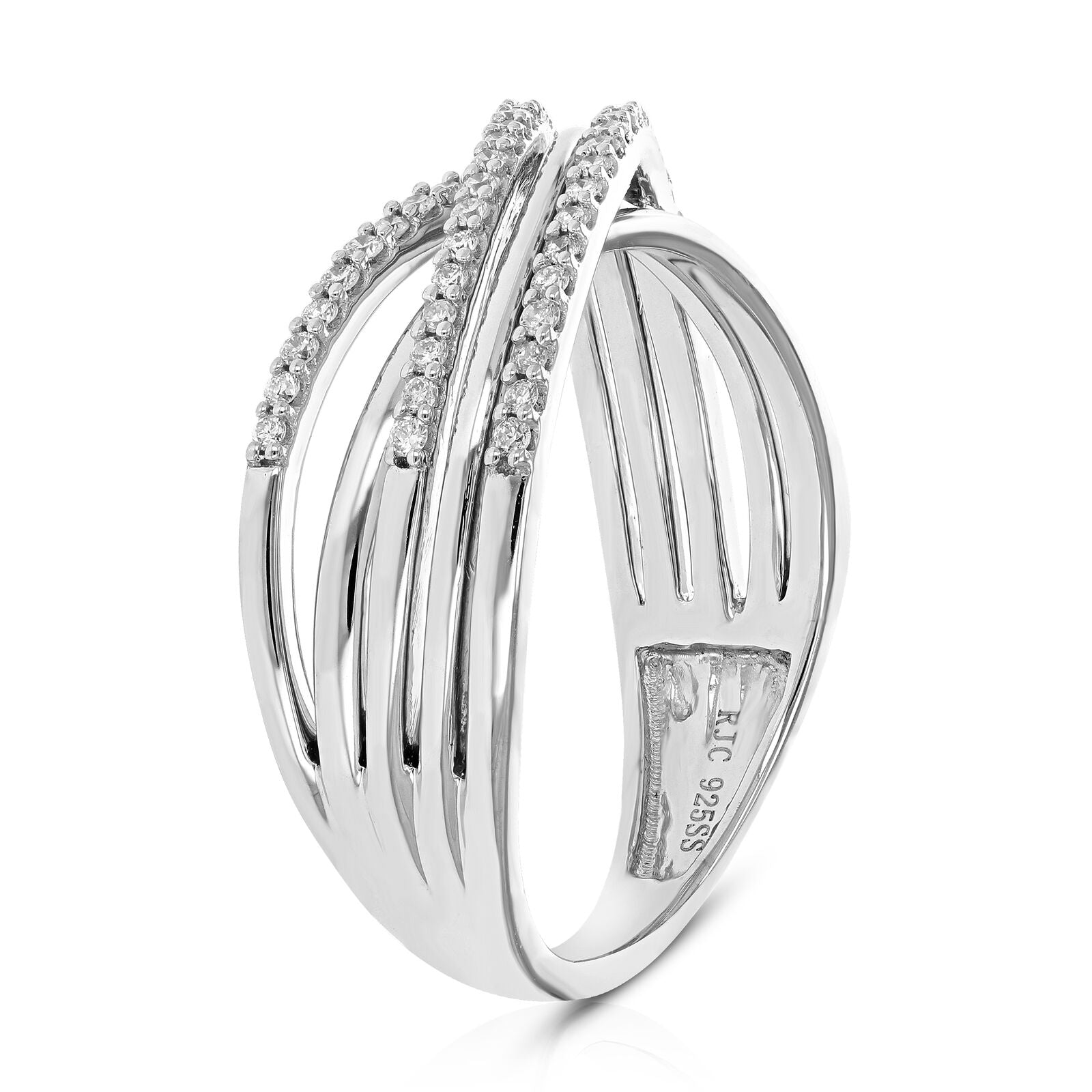 1/4 Cttw Lab Created Diamond Engagement Ring in Sterling Silver Prong Size 7