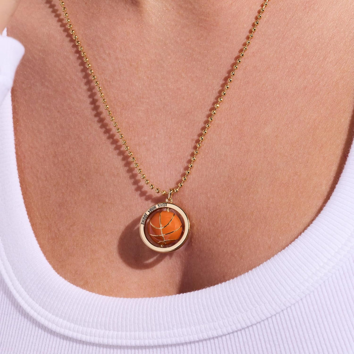 Alex and Ani Gold-Plated Basketball Spinner Pendant