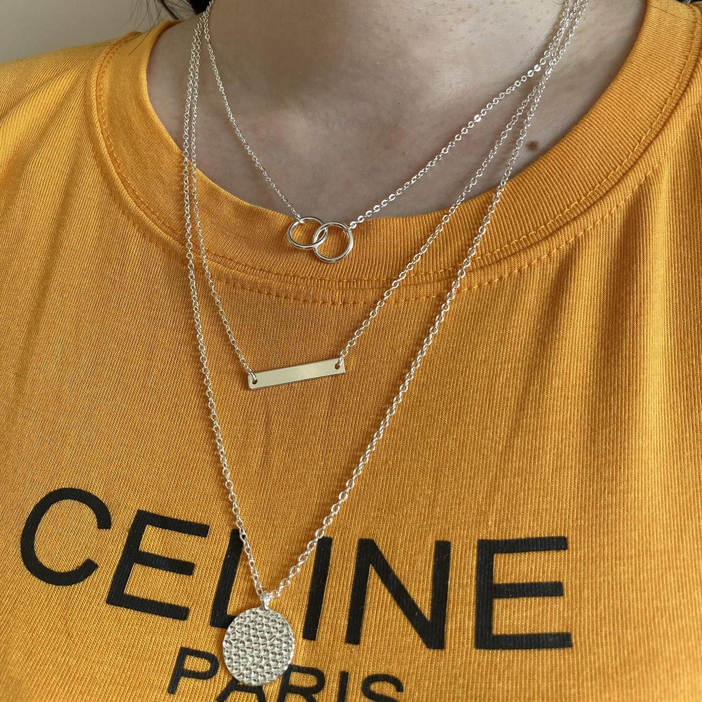 Layered Silver Necklaces for Women Trendy Dainty Layered Pendant Necklace Dainty Jewelry Gifts Stocking Stuffers