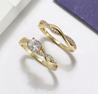 Queena Wedding Ring Set Anniversary Band Engagement Ring for Women Sterling Sterling Cz