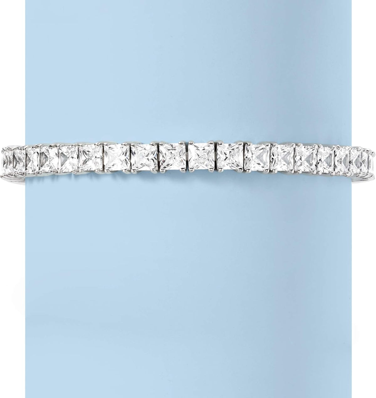 16.00 Ct. T.W. Princess-Cut CZ Tennis Bracelet in Sterling Silver