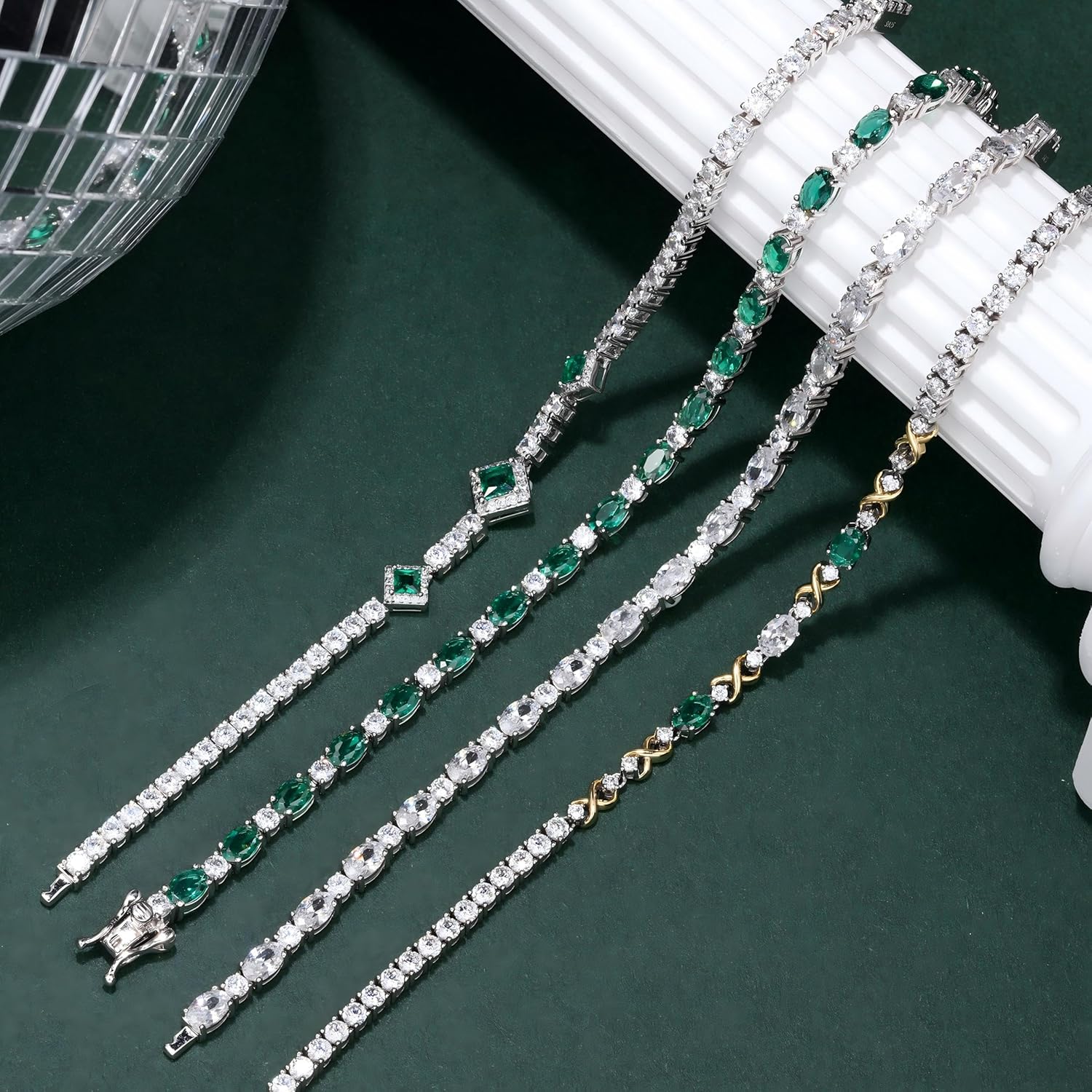 Birthstone Bracelets Sterling Silver Tennis Bracelets Charm Fine Jewelry Birthday Gifts for Women 7"