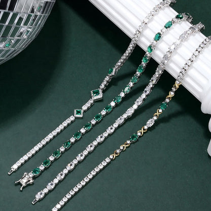Birthstone Bracelets Sterling Silver Tennis Bracelets Charm Fine Jewelry Birthday Gifts for Women 7"