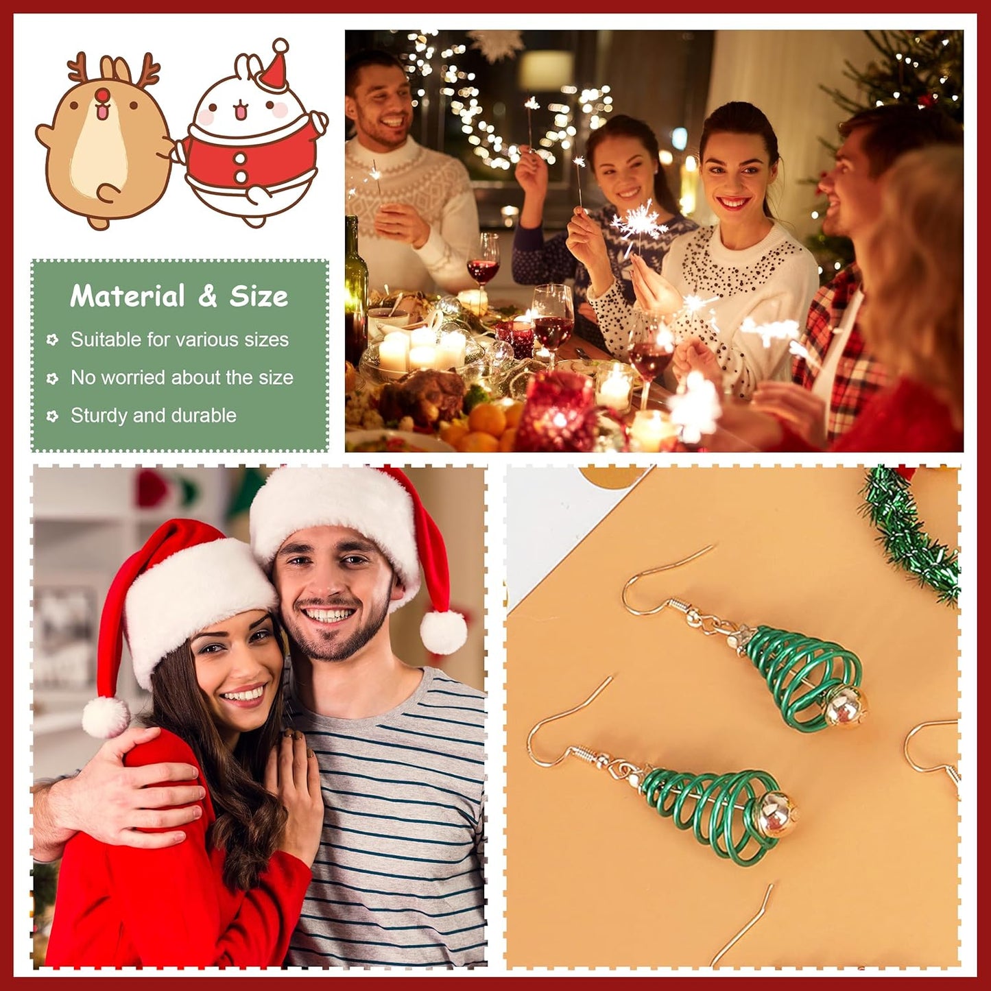 Christmas Earrings for Women Christmas Tree Dangle Earrings Snowflake Santa Candy Cane Snowman Penguin Earrings Holiday Winter Earrings Christmas Stocking Stuffers Gifts