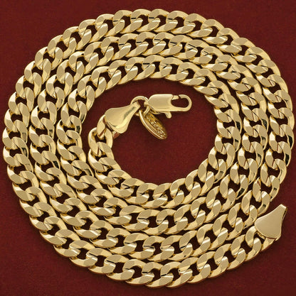Cuban Link Chain Necklace 24K Gold Plated for Men and Women (6Mm & 9.5Mm)