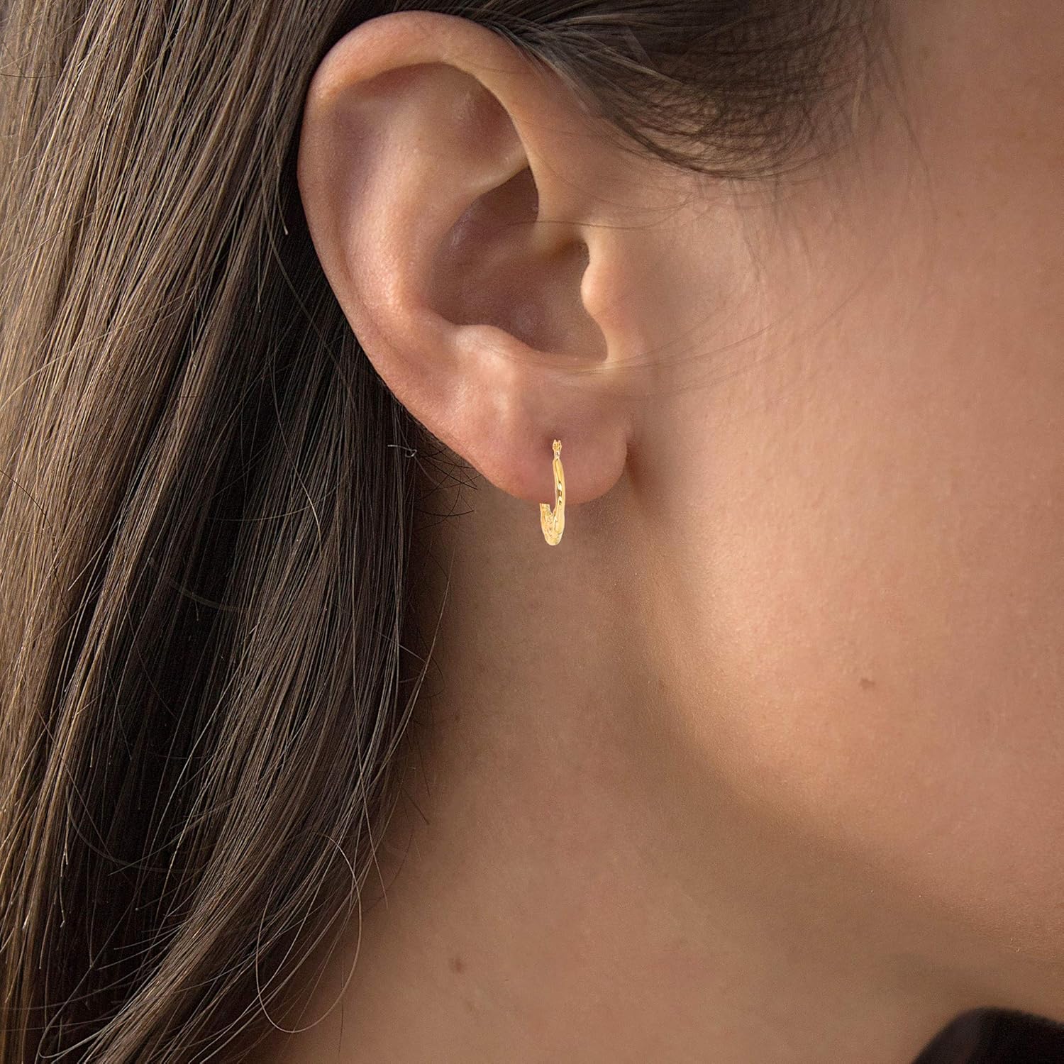 14K Yellow Gold Multiple Shapes of Hoop Earrings with Hinged Clasp | Wings & Heart, Dove and Cherub| Solid Gold Earrings for Women