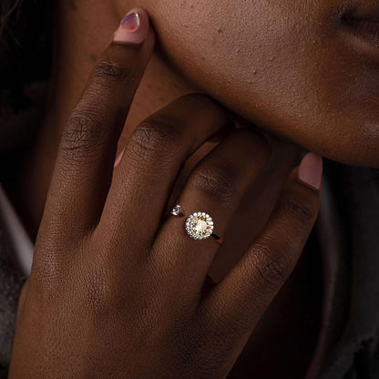Fidget Ring Birthstone Rings for Women Thumb Rings Fidget Ring Women Rose Gold Ring Spinner Ring Anxiety Ring for Women Cubic Zirconia Ring