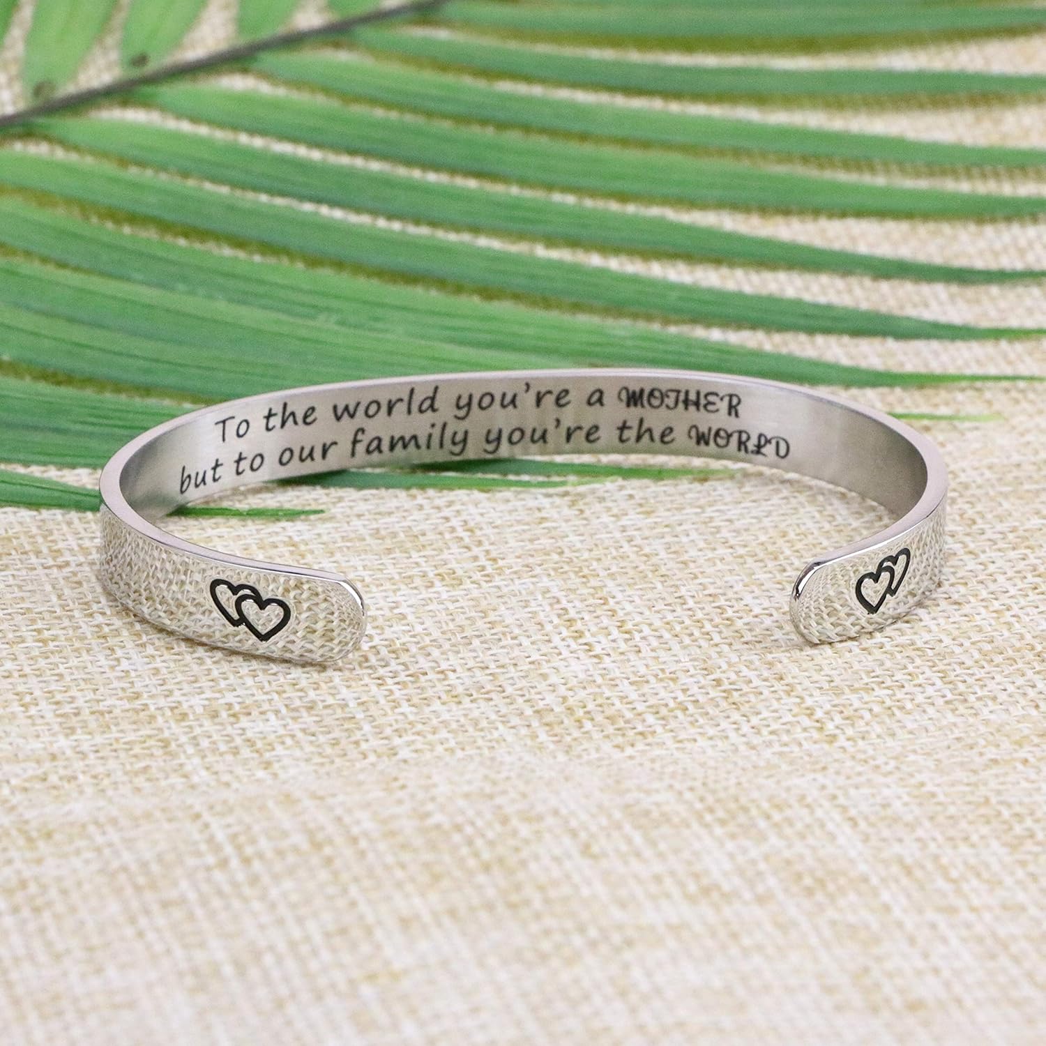 Women Bangle Bracelet Cuffs Open White Inspirational Girls Jewelry Engraved Encourage Mantra