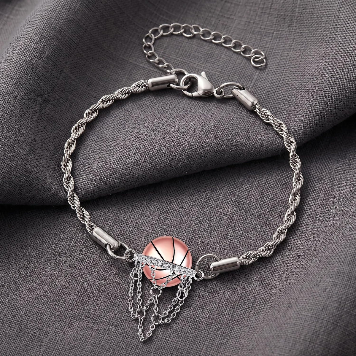 925 Sterling Silver Basketball Urn Memorial Bracelet