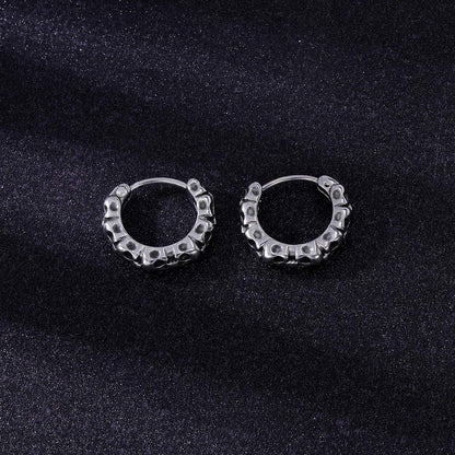 Gothic Skull Hoop Earrings for Men Surgical Steel Mens Huggie Earrings Punk Black Helix Piercing Jewelry for Women