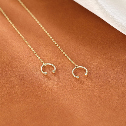 Sterling Silver Cuff Earrings and Chain for Women - Crawler and Wrap Climber Earrings