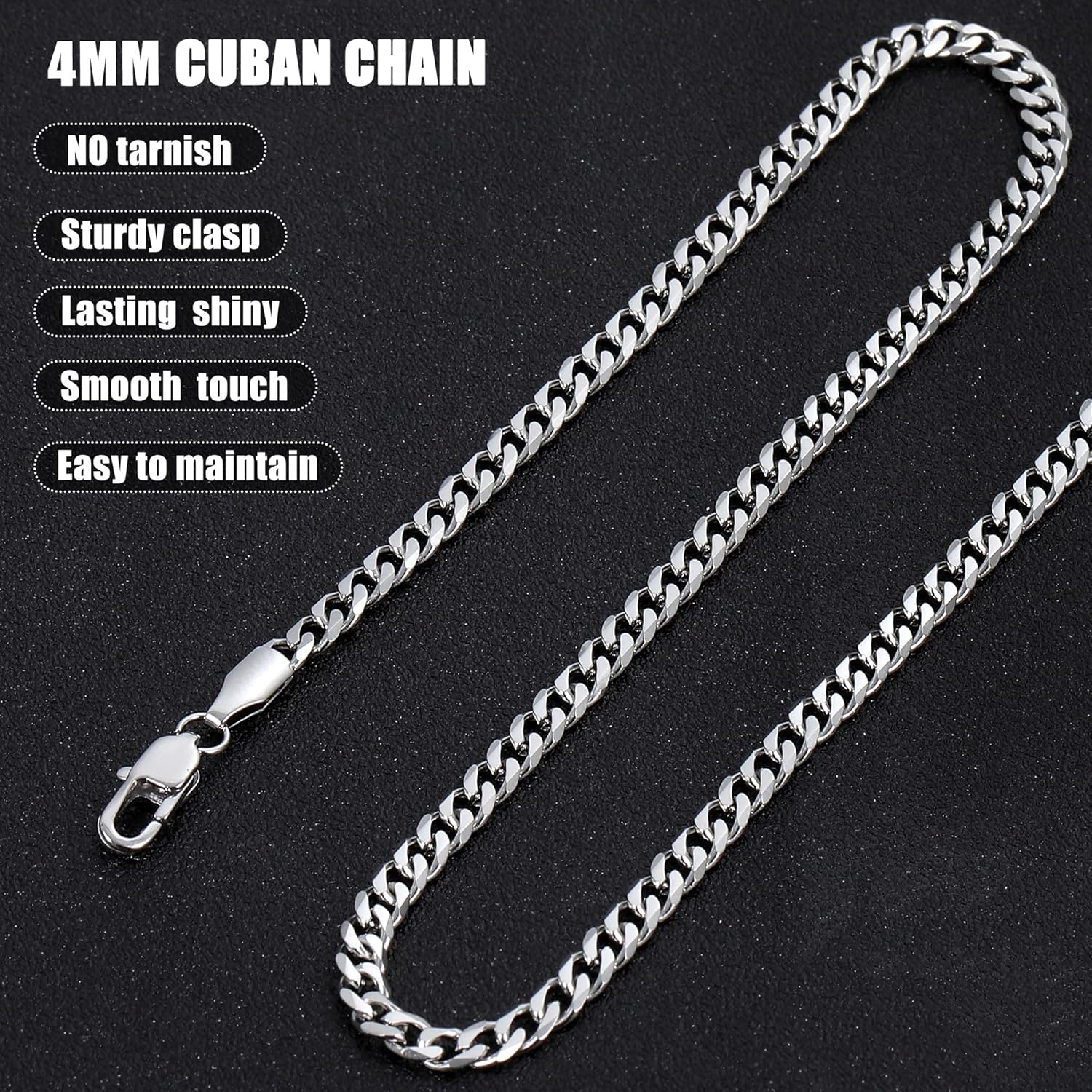 5Mm Silver Tone/Gold Cuban Link Chain for Men, Mens Chain Necklaces, Stainless Steel Chain Necklaces for Men Women, 3.5/4/5Mm