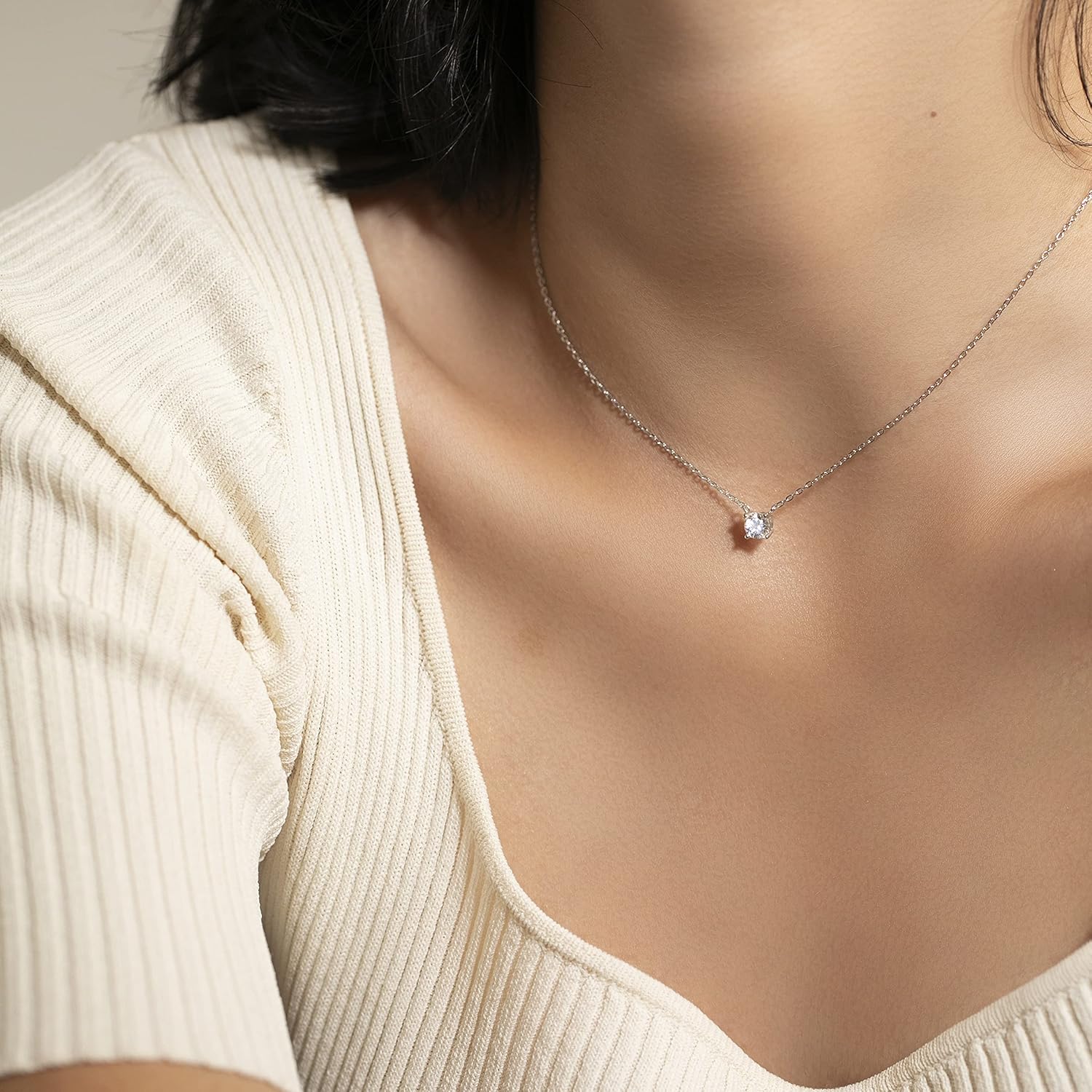 Gold Diamond Dainty Choker Necklace for Women Sterling Silver 0.5/1/2Cttw Tennis Crystal Cubic Zirconia Gold Plated Pendant Necklaces Best Friend Birthday Gifts for Women Trendy Sister Mom Wife Womens Her Friend Party