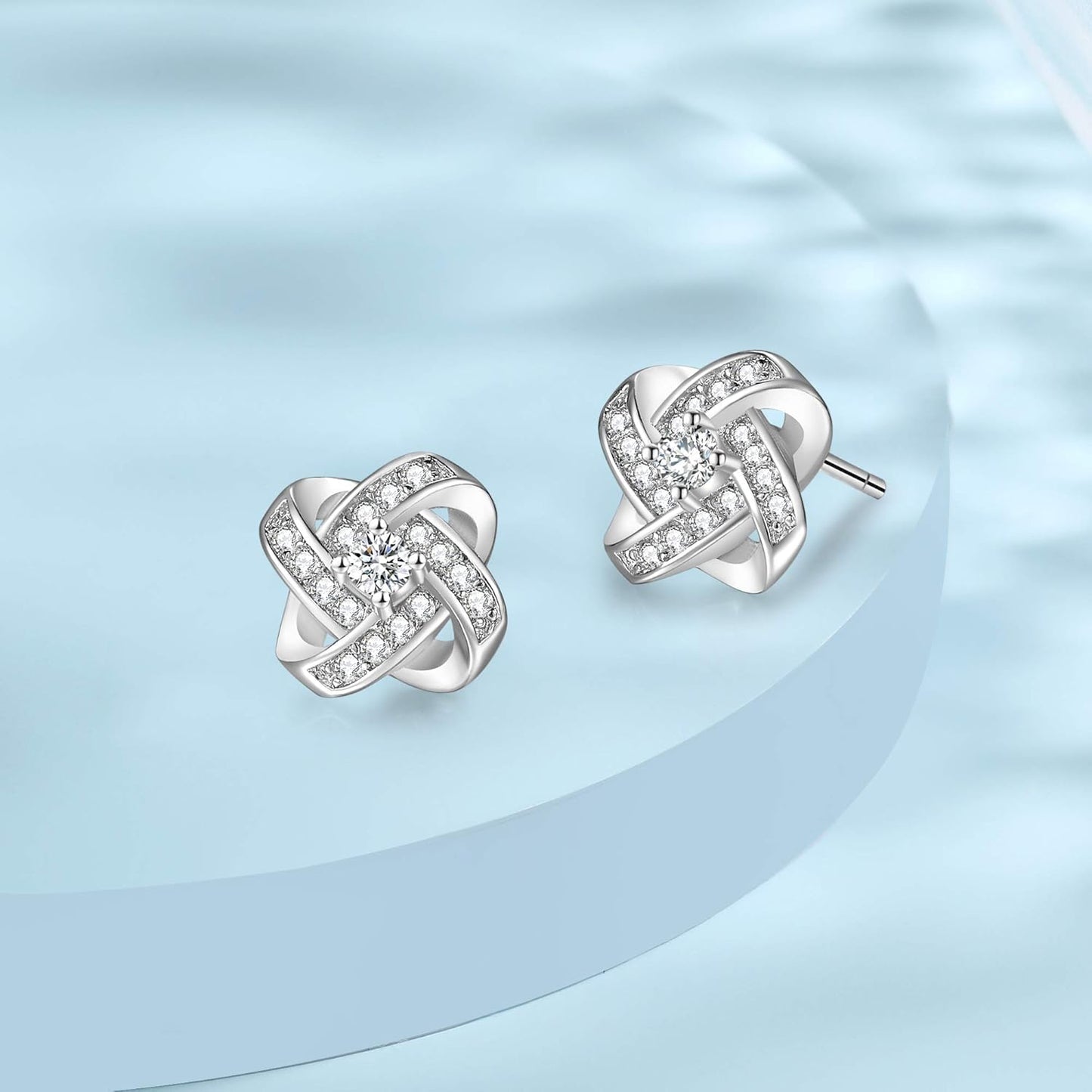 Bridesmaids Gift Set of 6 or 4 Stud Earrings Rose Gold Knot Bridesmaid Earring for Women I Couldn’T Tie a Knot without You Wedding Proposal Hypoallergenic Jewelry