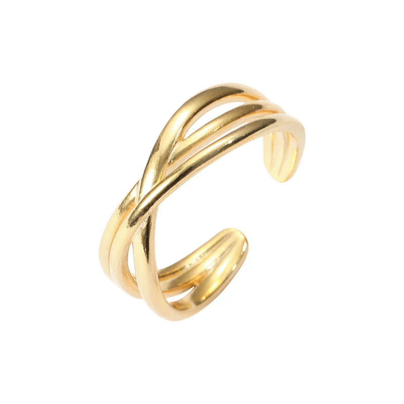 925 Sterling Silver Adjustable Layer Cross Couple Rings