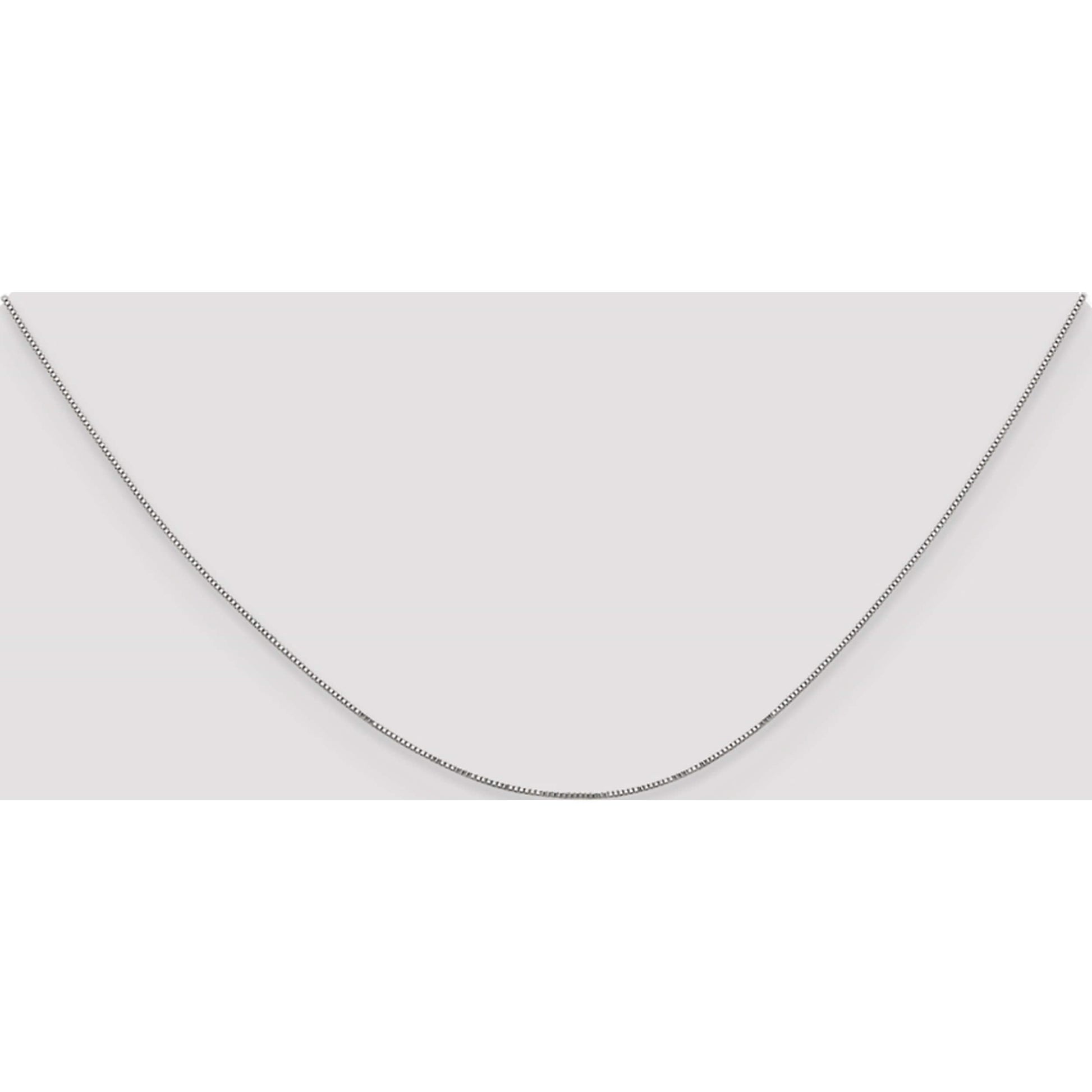 14K White Gold Carded .5Mm Box Chain (16 X 0.5) Made in South Africa 5Bw-16