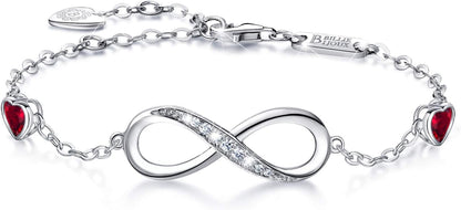Infinity Love Bracelets for Women 925 Sterling Silver Womens Bracelet Love Symbol Charm Adjustable Bracelet Jewelry