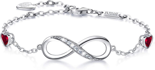 Infinity Love Bracelets for Women 925 Sterling Silver Womens Bracelet Love Symbol Charm Adjustable Bracelet Jewelry