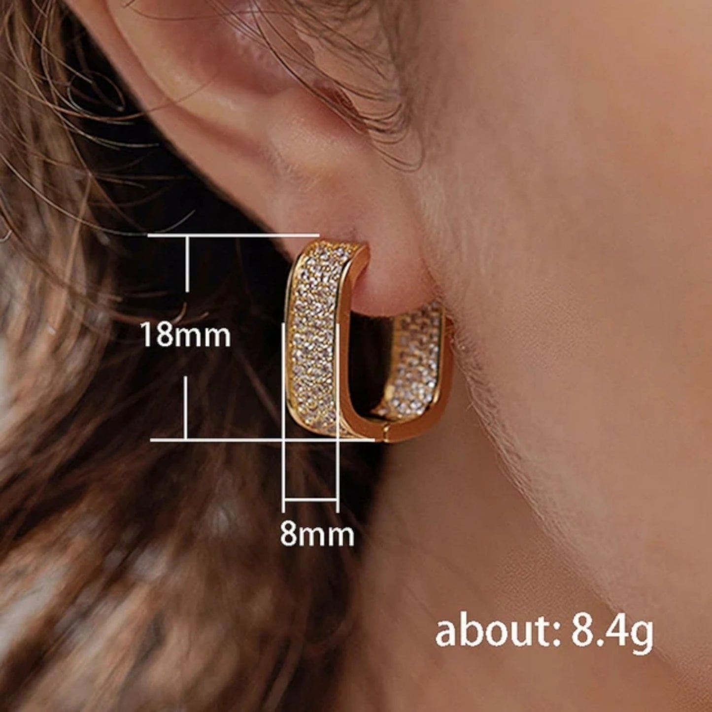 Gold Silver Plated Hoop Earrings with Cubic Zirconia Hip Hop Jewelry Unisex, Men