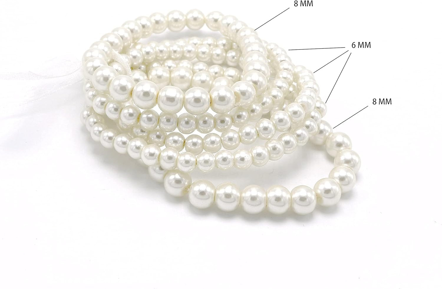 5 Pcs Faux Pearl Bracelet Set for Women Beaded Stretch Strand Bracelets for Bridesmaid,Bridal,Party Jewelry