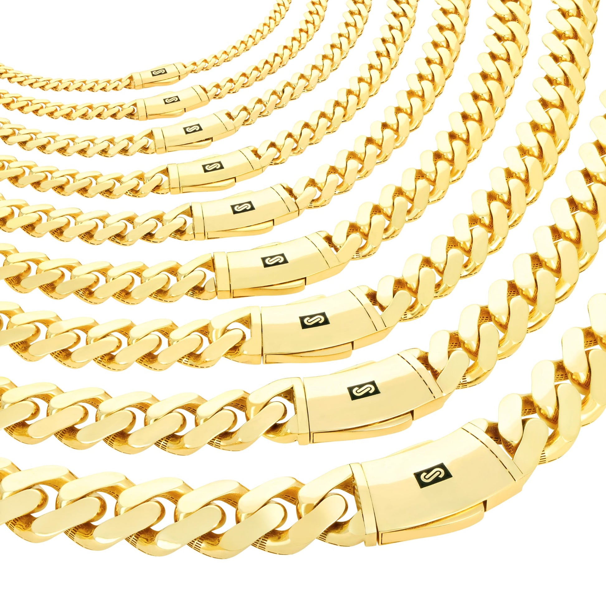 14K Real Yellow Gold Royal Monaco Miami Cuban Link Bracelet 7"-9" (5Mm-17Mm) Italian Jewelry for Men & Women