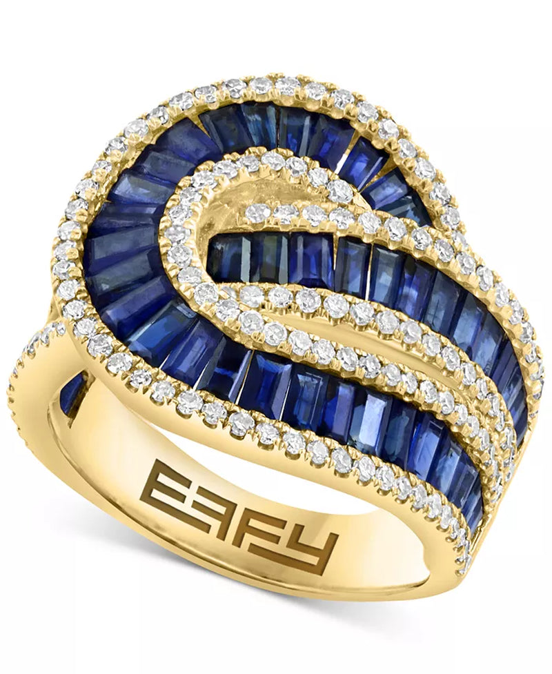 EFFYÂ® Ruby (3-1/4 Ct. T.W.) & Diamond (5/8 Ct. T.W.) Swirl Statement Ring in 14K Rose Gold