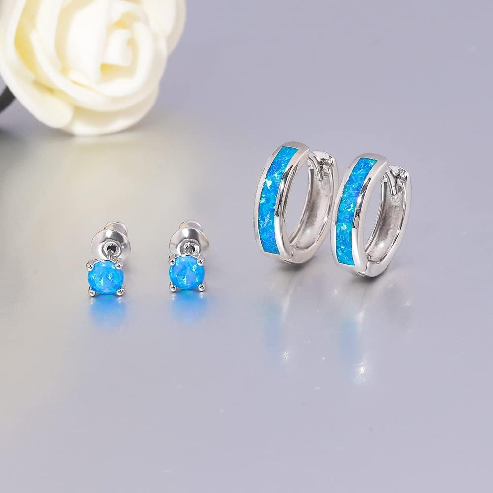 Huggie Earrings Opal Hinged Hoop Earrings Gold Plated Hypoallergenic Small Hoop Earrings for Women Teen Girls Men Sensitive Ears