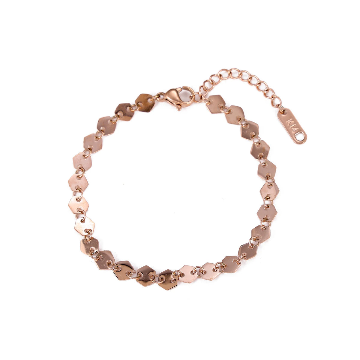 Popular Vintage Bracelet 18K Gold Plated Chain Stainless Steel Waterproof Handmade Disc round Bracelet for Women