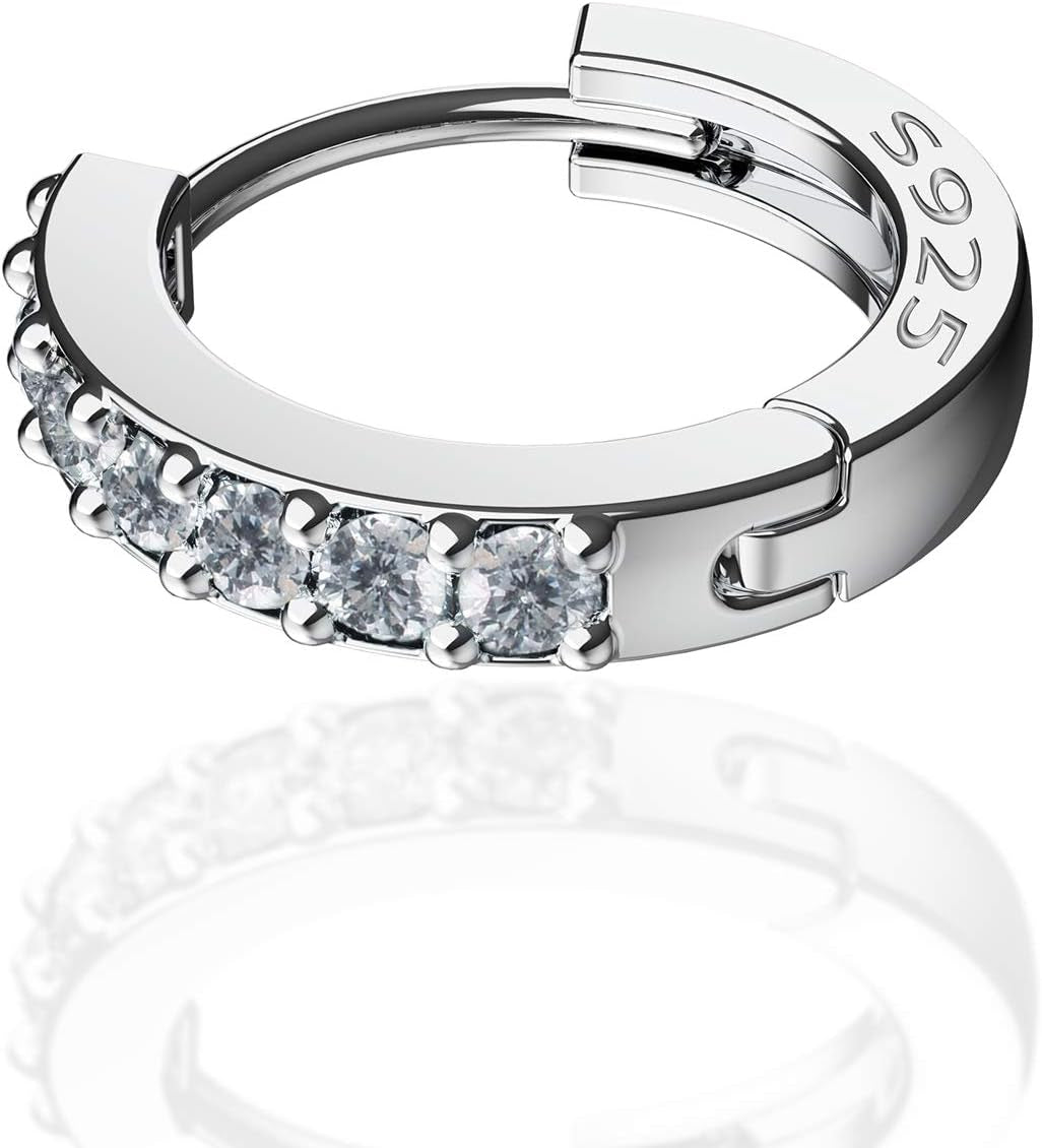 925 Sterling Silver Huggie Hoop Earrings for Women Girls-Tiny Small Cartilage Hoop Earring