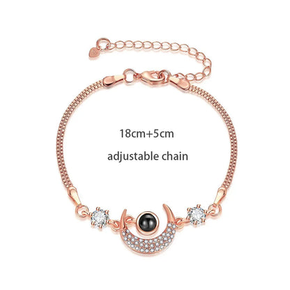 100 Languages I Love You Bracelet Heart Wedding Romantic I Love You Projection Bracelets for Women Lady Girl Friend Gifts
