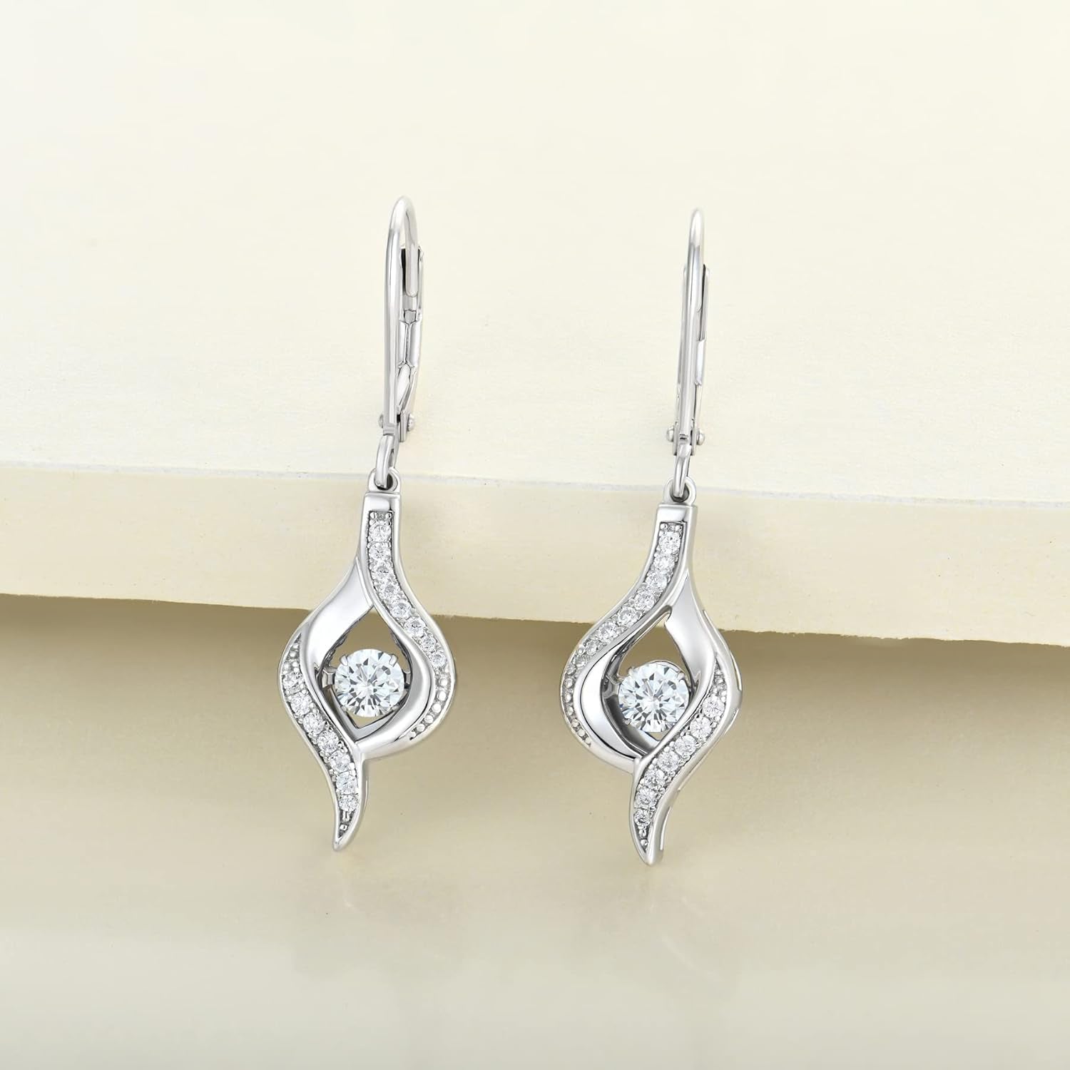 Eye Dangle Earrings 925 Sterling Silver Halo Earrings Birthstone Jewelry for Women