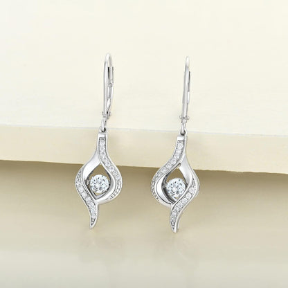 Eye Dangle Earrings 925 Sterling Silver Halo Earrings Birthstone Jewelry for Women
