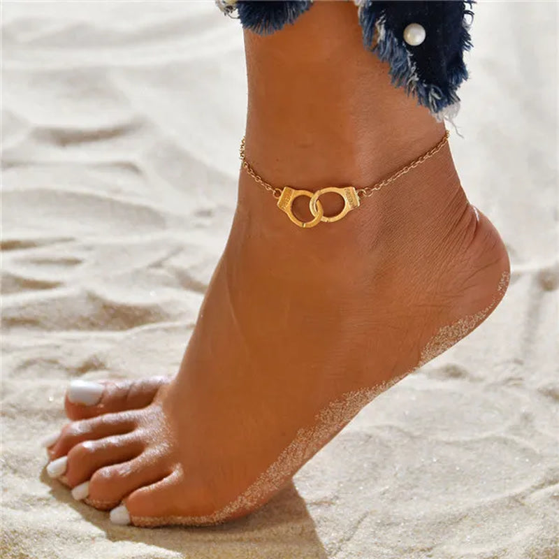 3Pcs/Set Gold Color Simple Chain Anklets for Women Beach Foot Jewelry Leg Chain Ankle Bracelets Women Accessories