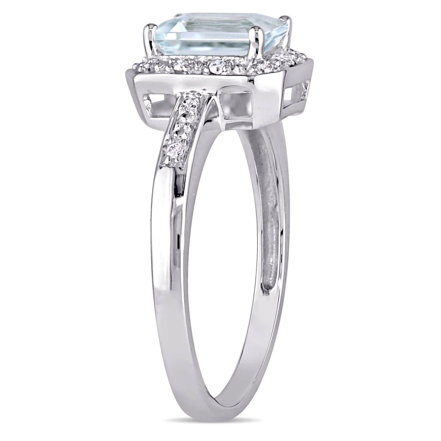 Women'S Aquamarine 10K White Gold Ring
