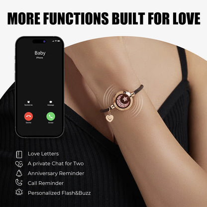 Totwoo Long Distance Touch Light up & Vibrate Bracelets for Couples, Long Distance Relationship Gifts Smart Sun & Moon Love Brac