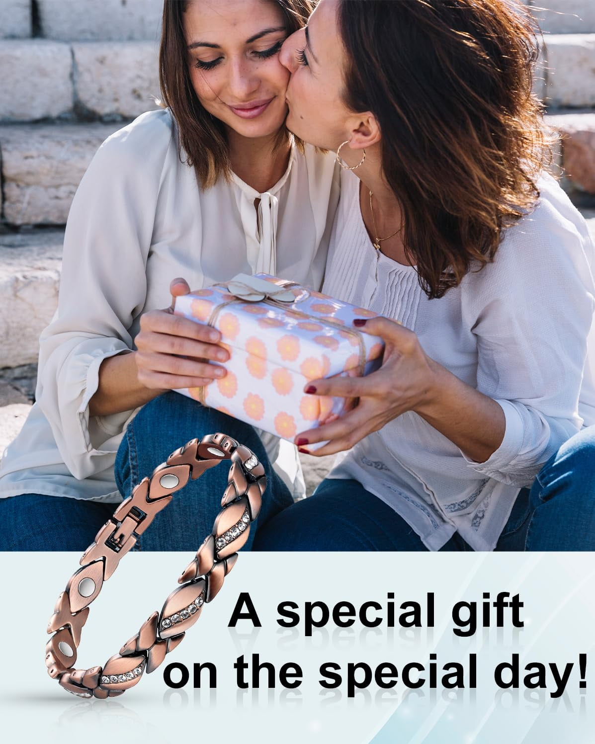 Magnetic Cooper Bracelets for Women,Gifts for Mom or Wife (6.8 In)