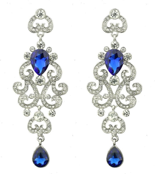 Exquisite Teardrop Crystal Bridal Wedding Earrings Vintage Chandelier Dangle Long Earrings for Women