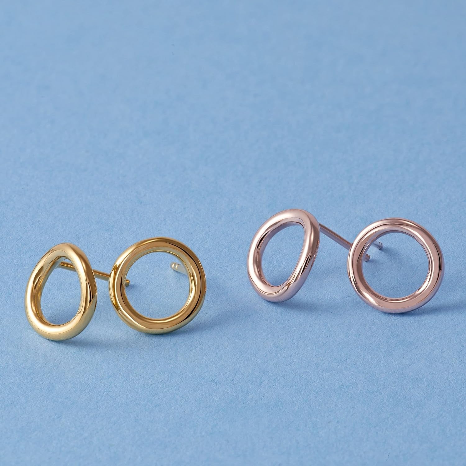 'Karma' Open Circle Stud Earrings in Sterling Silver