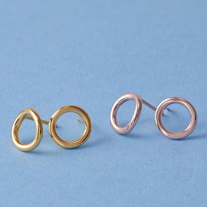'Karma' Open Circle Stud Earrings in Sterling Silver