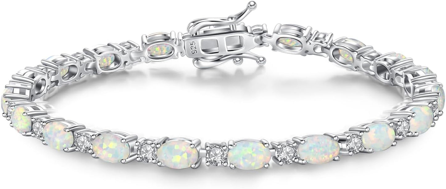 Birthstone Bracelets Sterling Silver Tennis Bracelets Charm Fine Jewelry Birthday Gifts for Women 7"