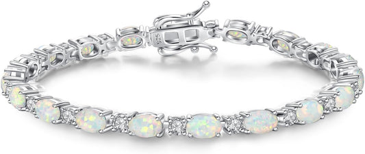 Birthstone Bracelets Sterling Silver Tennis Bracelets Charm Fine Jewelry Birthday Gifts for Women 7"