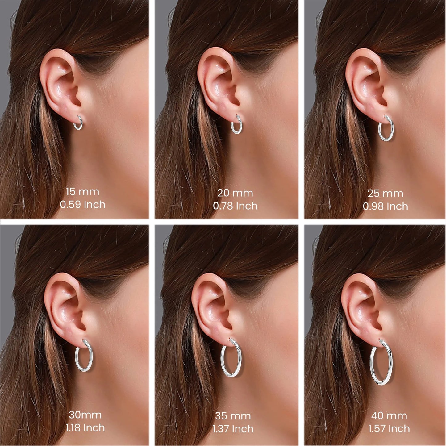 925 Sterling Silver Hypoallergenic Hoop Earrings 2.5MM Thick Italian Click-Top Classic Hoop Earrings Jewelry Gifts for Women 30MM