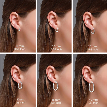 925 Sterling Silver Hypoallergenic Hoop Earrings 2.5MM Thick Italian Click-Top Classic Hoop Earrings Jewelry Gifts for Women 30MM