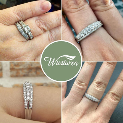 Anniversary Ring for Women Wedding Bands for Her 925 Sterling Silver Rings Eternity Promise Cubic Zirconia