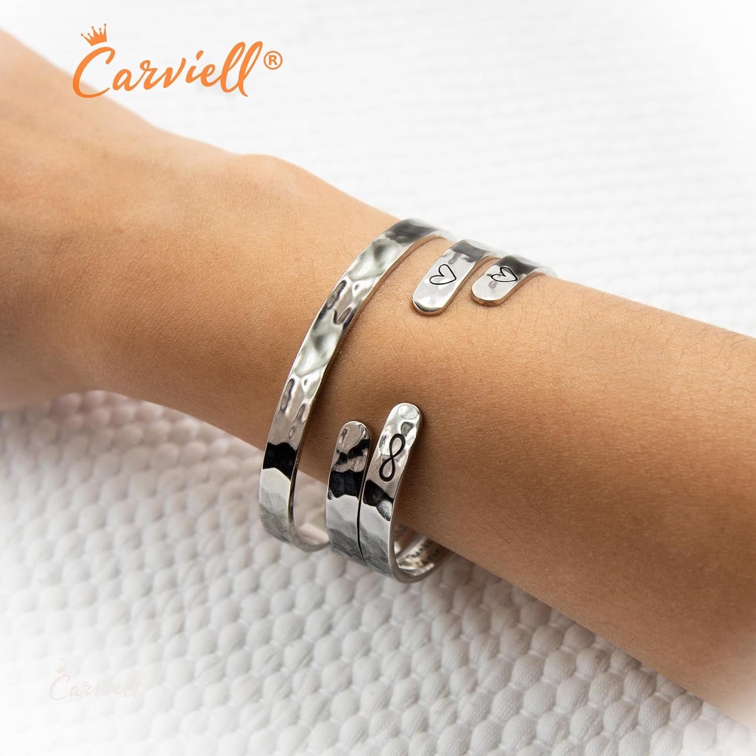 Engraved Cuff Bracelets for Women – Inspirational, Friendship, Love, Mom, Daughter, Sister, Christian, Graduation, Memorial & Wedding Gifts – 80+ Phrases – Stainless Steel, Gift-Ready