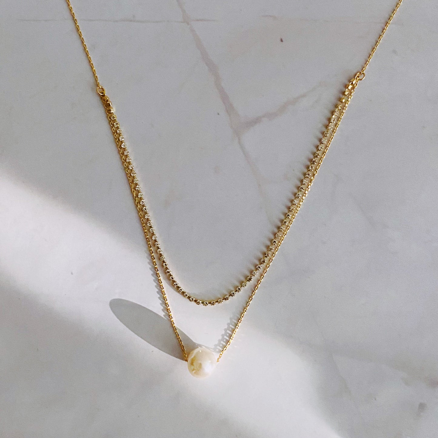 Layered Pearl and Shine Necklace