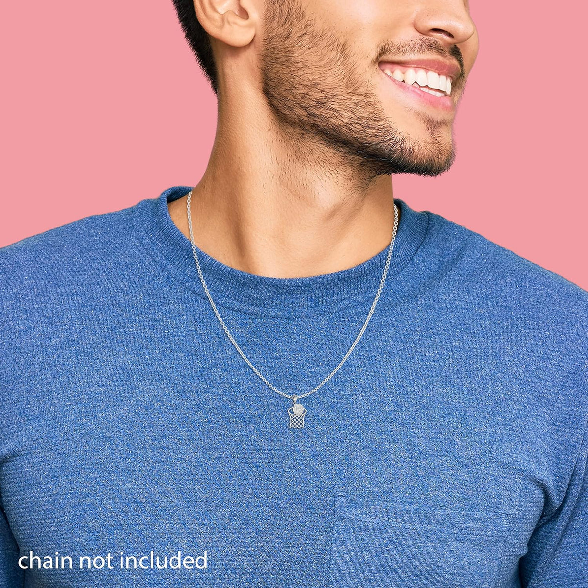925 Sterling Silver Basketball Hoop Charm Pendant