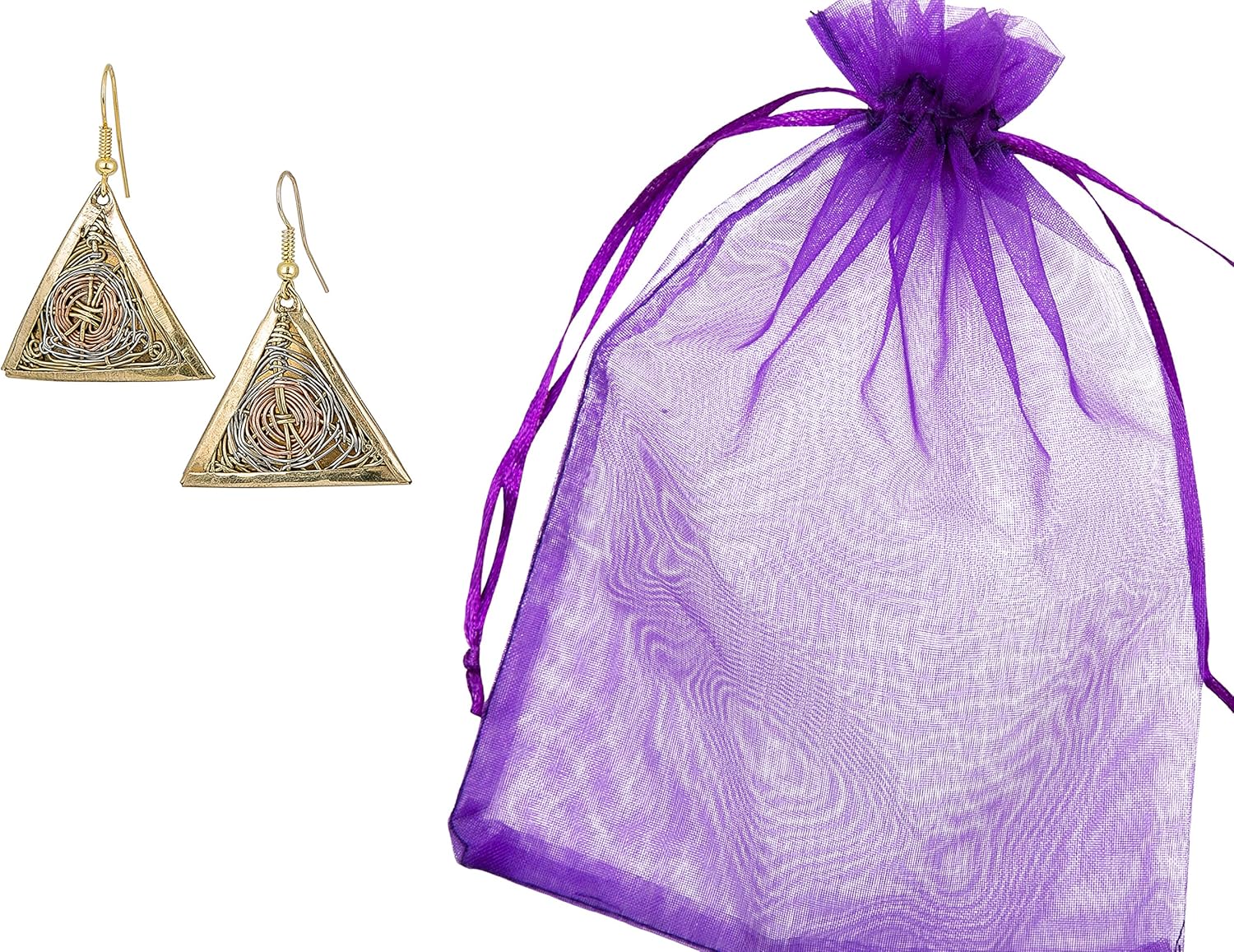 Handmade 3 Toned Basket Weave Earrings |  Collection