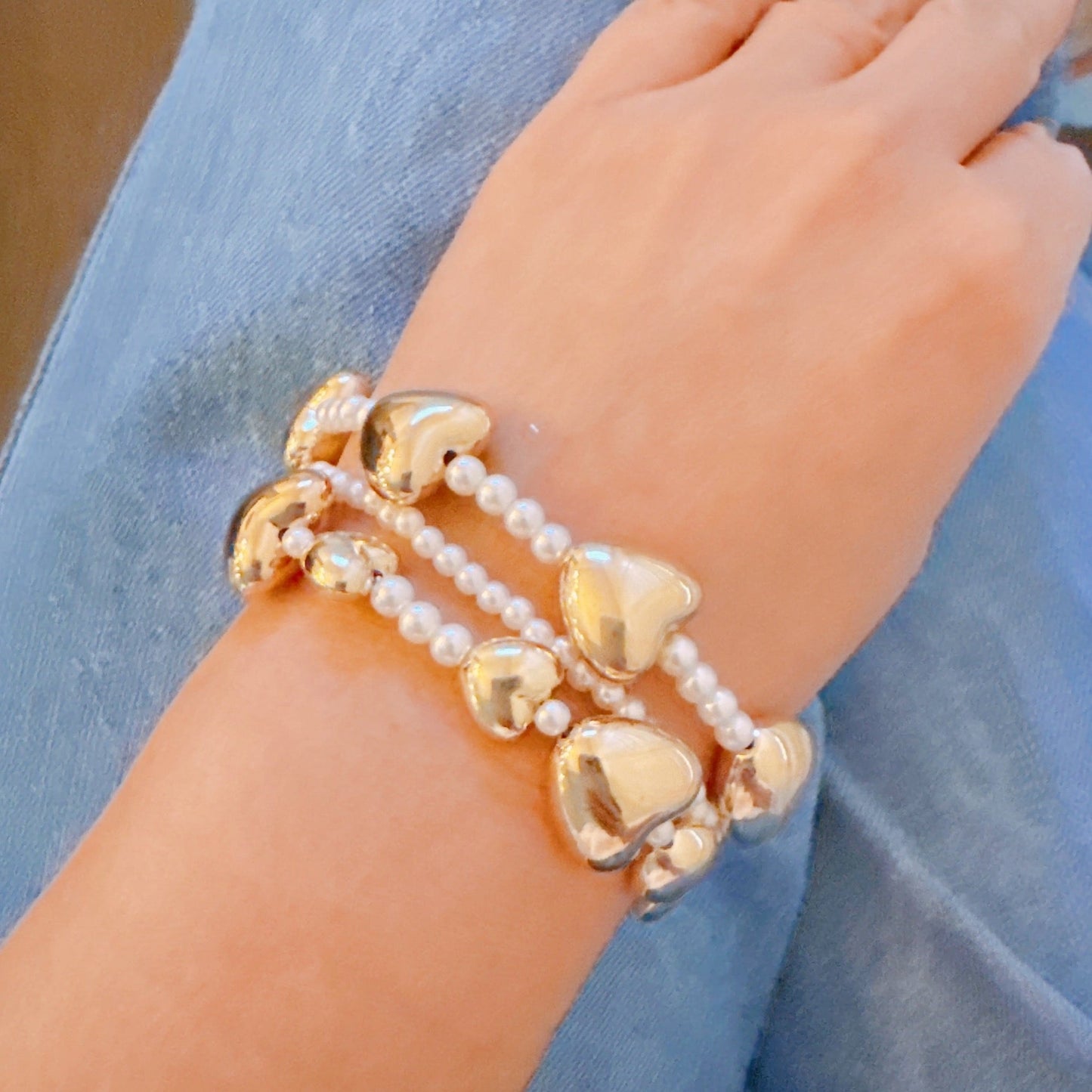 Annie Puffy Hearts Bracelet Set of 3